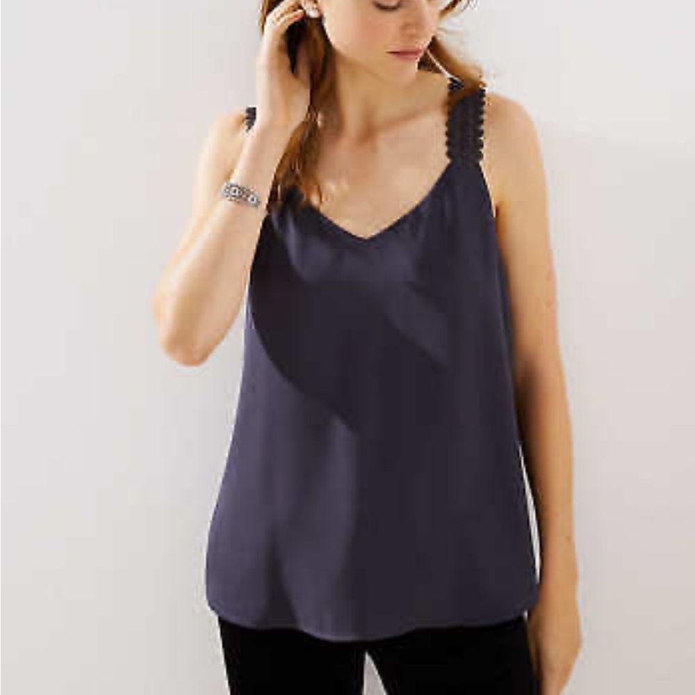 NWOT LOFT Lace Strap Tank Top Blouse